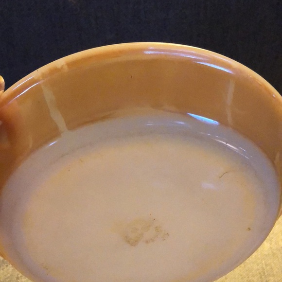 Fire King Pie Plate Pie Dish Peach Lusterware vintage milk glass pie plate 9" - Picture 4 of 4